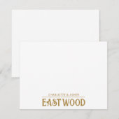 Correspondance Carte Monogramme de nom or unique Couple Or (Devant / Derrière)