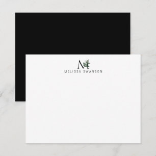 Correspondance carte monogramme de verdure élégante