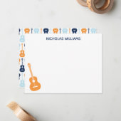 Correspondance Carte Musicale de Guitare Bleu et Orange (Devant/Arrière en situation)