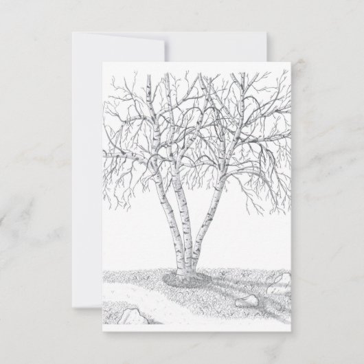 Correspondance Carte Nota vierge de l'arbre de bouleau - n° 2 (Devant)
