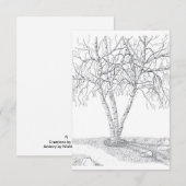 Correspondance Carte Nota vierge de l'arbre de bouleau - n° 2 (Devant / Derrière)