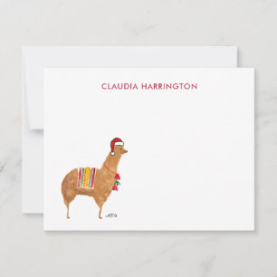 Correspondance Carte plate de Noël mignonne avec un alpaca dessin