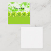 Correspondance Carte plate de note de succulente vert citron (Devant / Derrière)