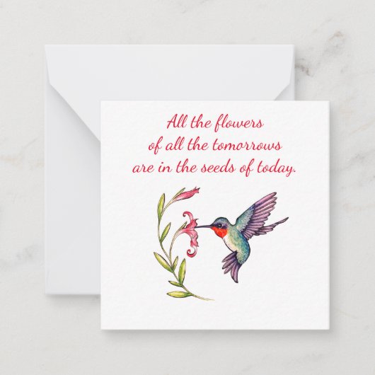 Correspondance Carte pour notes de colibri (Devant)