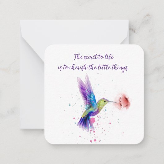Correspondance Carte pour notes de colibri 2,5 x 2,5 (Devant)