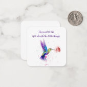 Correspondance Carte pour notes de colibri 2,5 x 2,5 (Devant/Arrière en situation)