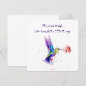 Correspondance Carte pour notes de colibri 5x5 (Devant / Derrière)
