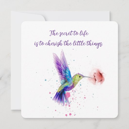 Correspondance Carte pour notes de colibri 5x5 (Devant)