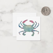 Correspondance Carte pour notes de crabe aquarelle (Devant/Arrière en situation)