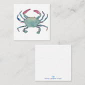 Correspondance Carte pour notes de crabe aquarelle (Devant / Derrière)