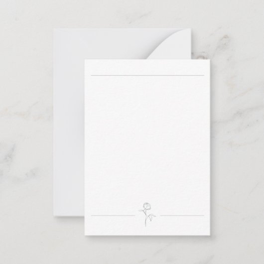 Correspondance Carte pour notes de dessin de ligne botanique (Devant)