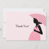 Carte pour notes de Merci à parapluie rose