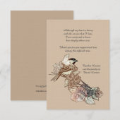 Correspondance Carte pour notes de Merci de deuil d'oiseaux solit (Devant / Derrière)