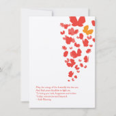 Correspondance Carte pour notes de vol papillon en rose, orange e (Devant)