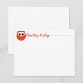 Correspondance Carte pour notes plat de la Chouette rouge (Devant / Derrière)