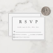 Correspondance Carte RSVP BUDGET classique de mariage moderne (Devant/Arrière en situation)
