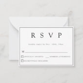 Correspondance Carte RSVP BUDGET classique de mariage moderne (Devant)