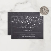 Correspondance Carte RSVP de mariage de Chalkboard budget (Devant/Arrière en situation)