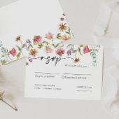 Correspondance Carte RSVP de mariage fleur sauvage