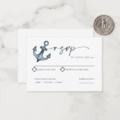 Correspondance Carte RSVP de mariage maritime (Devant/Arrière en situation)