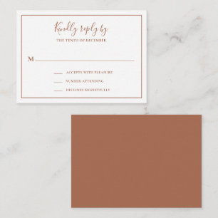 Correspondance Carte RSVP de mariage mini en terre cuite traditio