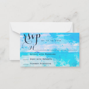 Correspondance Carte RSVP de réponse au mariage de la plage Water