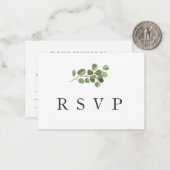 Correspondance Carte RSVP de réponse du Mariage Budget Greenery (Devant/Arrière en situation)