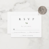 Correspondance Carte RSVP de réponse Mariage simple Budget (Devant/Arrière en situation)