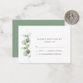 Correspondance Carte RSVP Eucalyptus de mariage Succulent (Devant/Arrière en situation)