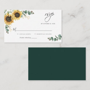 Correspondance Carte RSVP Eucalyptus Mariage de tournesol