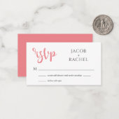 Correspondance Carte RSVP générique de mariage de script de corai (Devant/Arrière en situation)