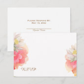 Correspondance Carte RSVP Mariage Fleurs de Pêche Tropicale (Devant / Derrière)