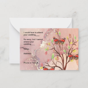 Correspondance Carte RSVP pour la conception de l'arbre et du pap