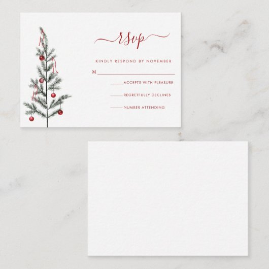 Correspondance Carte RSVP Script de Noël moderne (Devant / Derrière)
