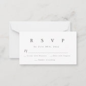 Correspondance Carte RSVP simple de réponse Mariage gris (Devant)