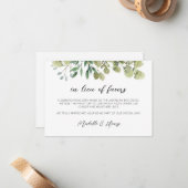 Correspondance Carte Rustique Elégante Verdure en remplacement de (Devant/Arrière en situation)