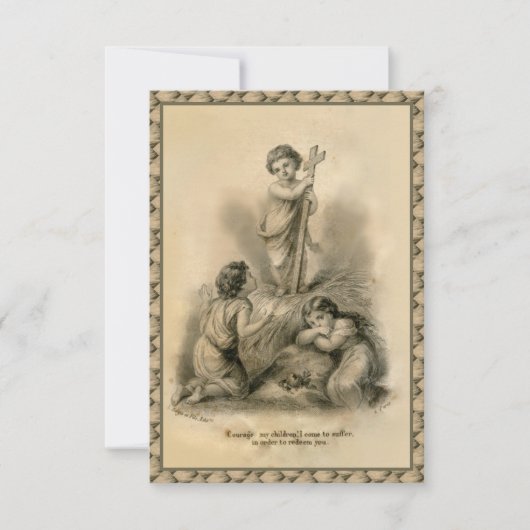 Correspondance Carte Sainte ancienne de l'Enfant Jésus en croix e (Devant)