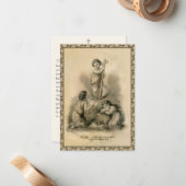 Correspondance Carte Sainte ancienne de l'Enfant Jésus en croix e (Devant/Arrière en situation)