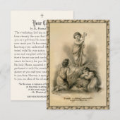 Correspondance Carte Sainte ancienne de l'Enfant Jésus en croix e (Devant / Derrière)