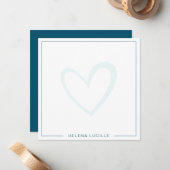 Correspondance Carte simple de note Coeur moderne (Devant/Arrière en situation)