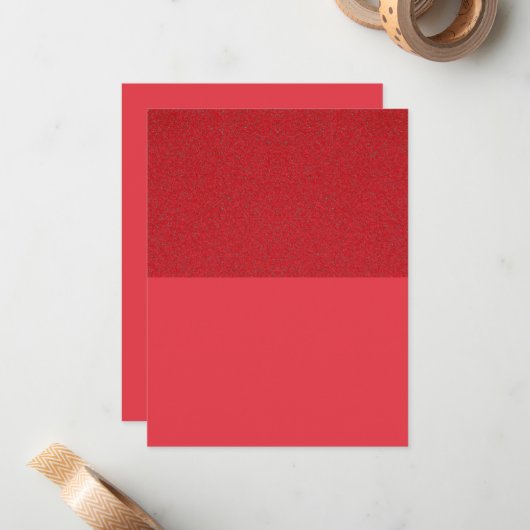 Correspondance Carte Tomato Red Flat Note avec dessus de bruit - (Devant/Arrière en situation)