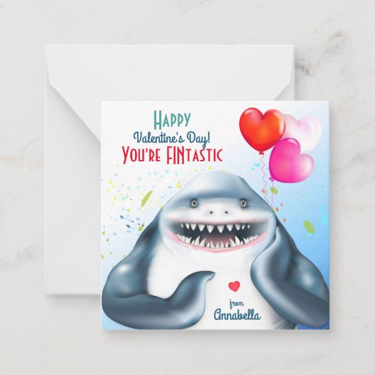 Correspondance Carte Valentines de classe pour enfants Fintastic  (Devant)