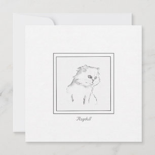 Correspondance Chat Ragdoll noir et blanc Carte de billets contem