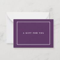 Chic Blush | Elegant Purple Carte de Certificat Ca