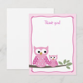 Correspondance Chouettes de Hoot Rose Flat Merci carte de note (Devant / Derrière)