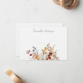 Correspondance Citrouille personnalisé Carte de note d'automne pl (Devant/Arrière en situation)