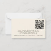 Correspondance Code QR simple carte de réponse RSVP mariage noir (Dos)