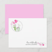 Correspondance Coeurs Valentines Jour Carte de remerciements Cact (Devant / Derrière)