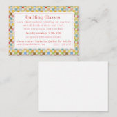 Correspondance CRAZY QUILT "Classes de couchage" Carte de visite (Devant / Derrière)