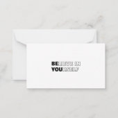 Correspondance Croyez en vous Carte pour notes de motivation (Dos)